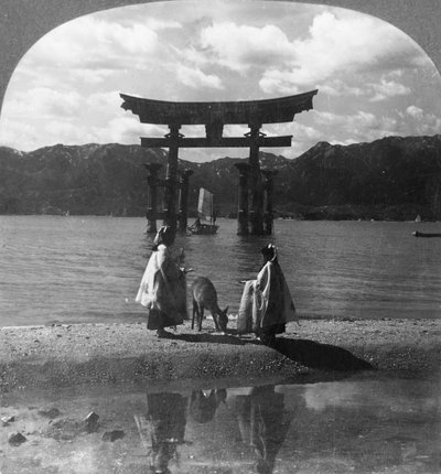 The Far-famed Seagirt Torii of Miyajima. Quaint Gateway to the Famous Shinto Shrine, Japan by Keystone View Company