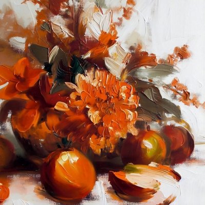 Orange Harvest Still Life by Kiarra B