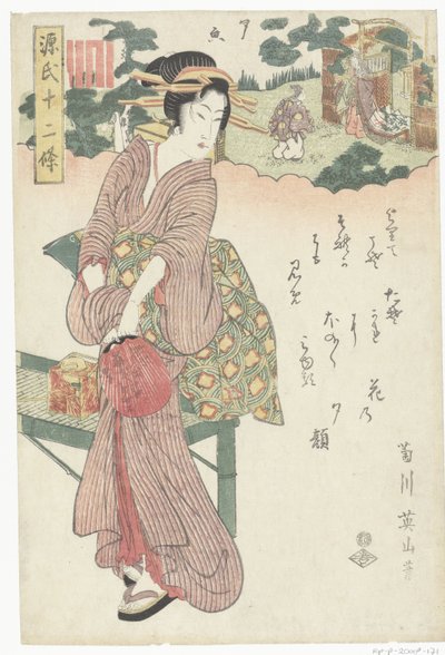 Yugao (Twelve Chapters of the Genji Story) by Kikugawa Eizan