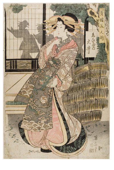 Courtesan Oi from the Ebiya Brothel, from A Set of Beautiful Women from the Pleasure Quarters by Kikugawa Eizen
