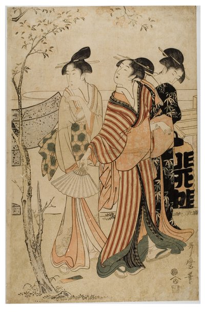 In the Spring Mist a Procession of Flowers by Kikugawa Eizen