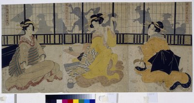 Feast of the Three Beauties by Kikukawa Eizan