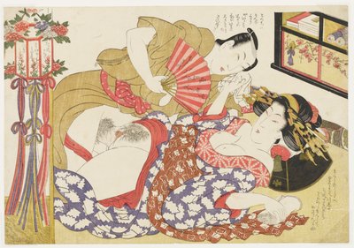 Husband and Wife, from Selections from the Brocade Quarter (E-awase kingaishō) by Kikukawa Eizan