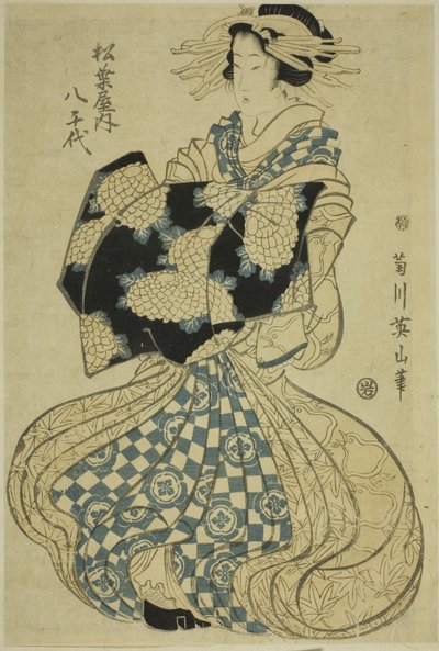 The Courtesan Yachiyo of Matsubaya, from an untitled series of courtesans on parade by Kikukawa Eizan