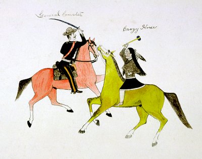 Conflict between General George Custer and Crazy Horse, Sioux Dakota Indian by Kills Two