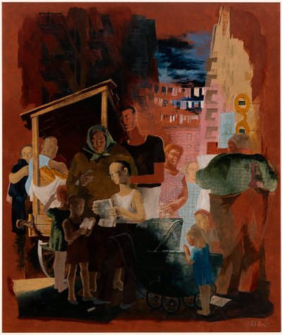 Scenes of New York--Lower East Side (mural study, Madison Square Postal Station, New York City) by Kindred McLeary