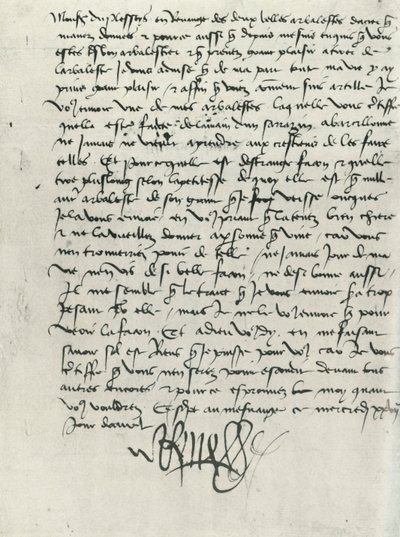 Letter from King René of Anjou, 15th Century, 1934 by King of Naples Rene of Anjou