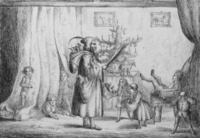 Father Christmas Bringing Presents to the King