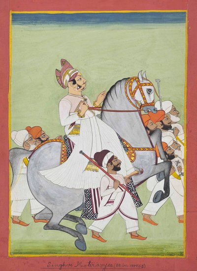 Equestrian Portrait of Singhji Motiram Ji by Kiritaji Bhak