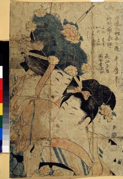 Courtesans from Hagi, from Series Amusements of the Niwaka Festival in the Green Houses by Kitagawa II Utamaro