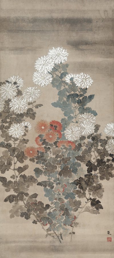 Chrysanthemums, mid 1600s by Kitagawa Sosetsu