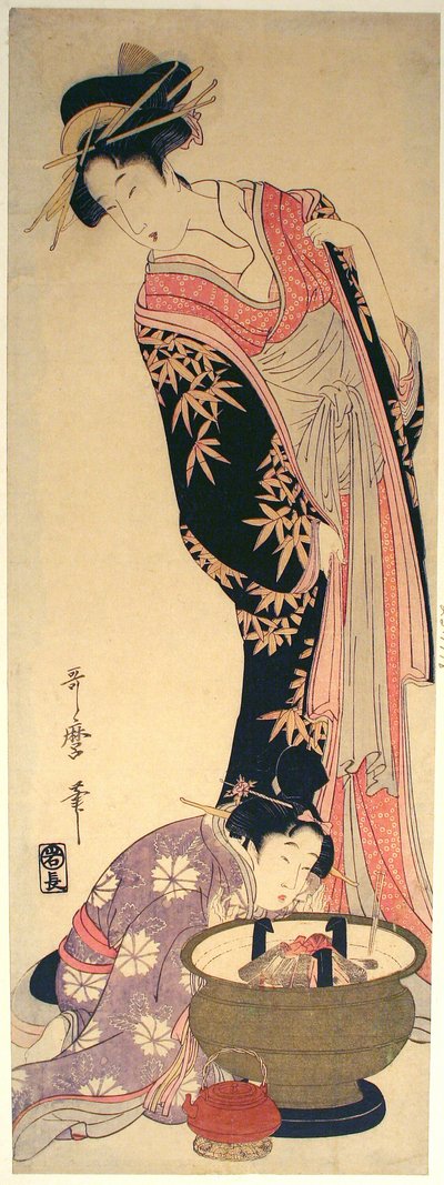 A Courtesan and Her Attendant by Kitagawa Utamaro