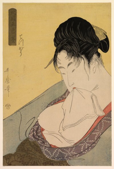 A Low Class Prostitute, from the series "Five Shades of Ink in the Northern Quarter" by Kitagawa Utamaro