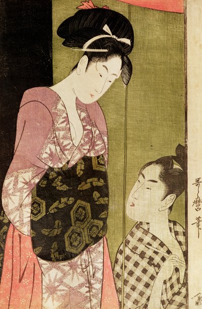 A Man Painting a Woman by Kitagawa Utamaro