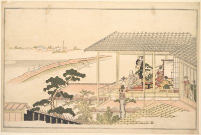 A Party of Merrymakers in a House in the Yoshiwara on a Moonlight Night by Kitagawa Utamaro