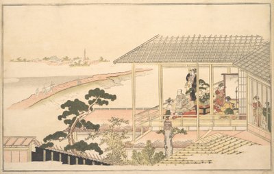 A Party of Merrymakers in a House in the Yoshiwara on a Moonlight Night, 1789 by Kitagawa Utamaro