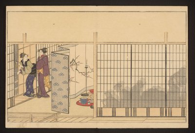 A Party in a House with Two Women at Left by Kitagawa Utamaro