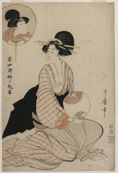 An Attractive Woman Who Looks Like the Actor Iwai Hanshiro V by Kitagawa Utamaro