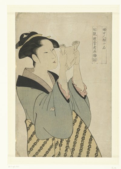 Woman Reading a Letter (Ten Aspects of Female Facial Features) by Kitagawa Utamaro