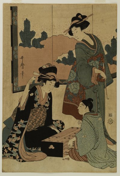 Courtesans Playing a Board Game by Kitagawa Utamaro