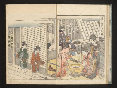Courtesans and Guest During Winter Morning by Kitagawa Utamaro