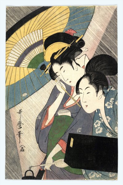 Two Women Under an Umbrella by Kitagawa Utamaro