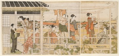 Drying Clothes by Kitagawa Utamaro