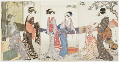 Drying and Stretching Cloth by Kitagawa Utamaro