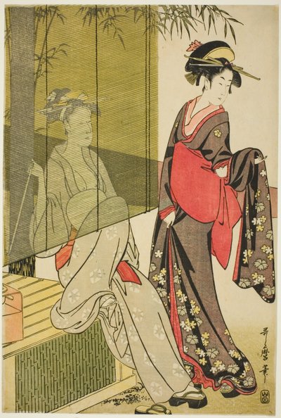 Drying and Stretching Cloth by Kitagawa Utamaro
