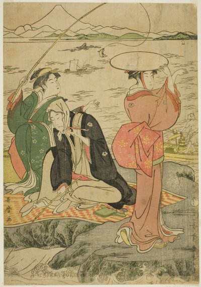 Fishing at Iwaya, Enoshima by Kitagawa Utamaro