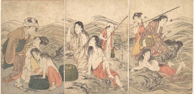 Girl Fishers and Bathers by Kitagawa Utamaro