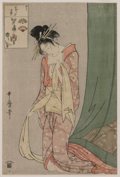 Hanaogi of Ogiya from the series Picture Puzzles by Kitagawa Utamaro