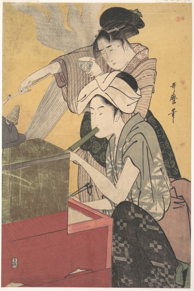 In the Kitchen by Kitagawa Utamaro