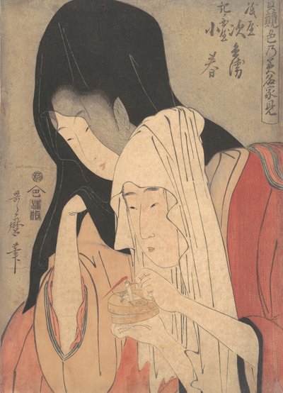 Jihei of Kamiya Eloping with Koharu of Kinokuniya, early 1800s by Kitagawa Utamaro