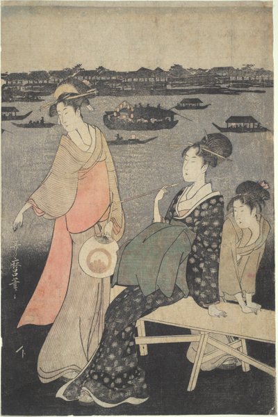 Kawabiraki Night Festival: View of Sumida River by Kitagawa Utamaro
