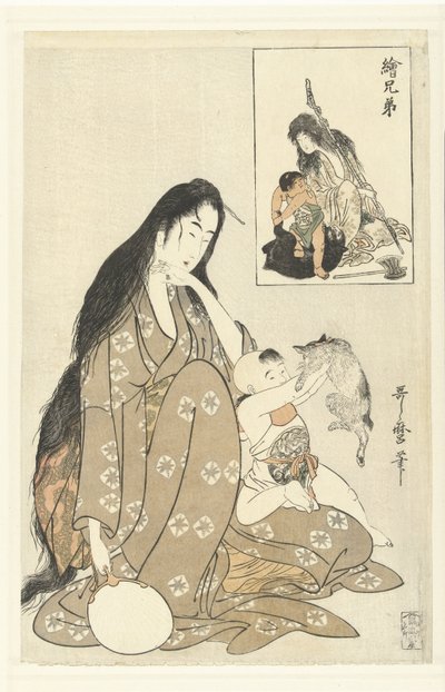 Kintoki and Yamauba by Kitagawa Utamaro