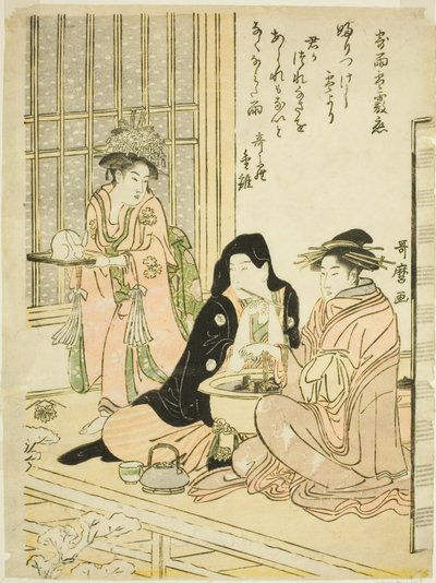 Love in Rain, Snow and Hail by Kitagawa Utamaro