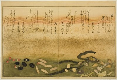 Minashi-gai, shio-gai, katatsu-gai, miso-gai, chijimi-gai, and chigusa-gai, from the illustrated book 