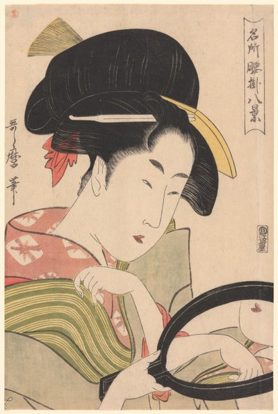 Mirror, from the series "Eight Views of Tea-stalls in Celebrated Places" by Kitagawa Utamaro