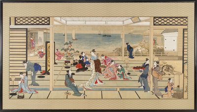 Moonlight Revelry at Dozo Sagami by Kitagawa Utamaro