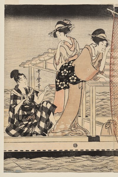 Net Fishing at Night on the Sumida River by Kitagawa Utamaro