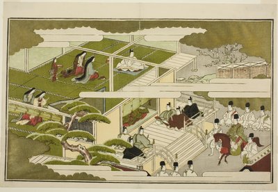 New Year at Court, from the illustrated kyoka anthology 