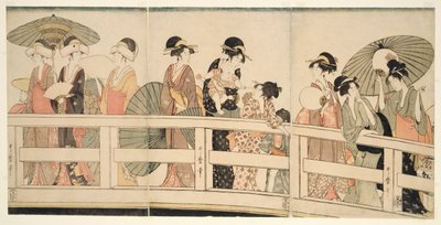 On top and beneath Ryogoku Bridge by Kitagawa Utamaro