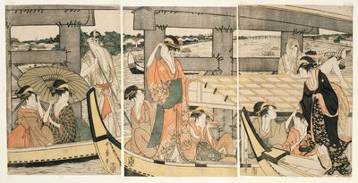 On top and beneath Ryogoku Bridge by Kitagawa Utamaro