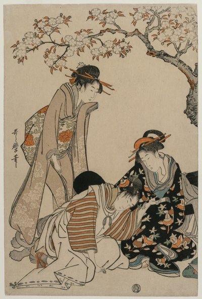 Parody of an Imperial Carriage Scene by Kitagawa Utamaro