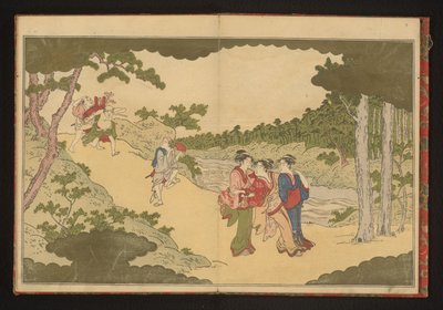 People Returning from a Flower-Viewing Party by Kitagawa Utamaro