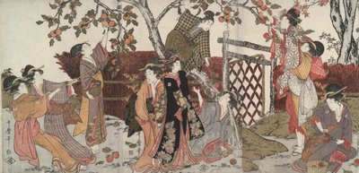 Persimmon Gatherers by Kitagawa Utamaro
