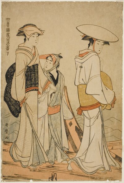 Pleasures of the Four Seasons: Colors and Scents of Flowers, Left by Kitagawa Utamaro