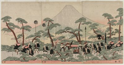 Procession at the Foot of Mount Fuji by Kitagawa Utamaro