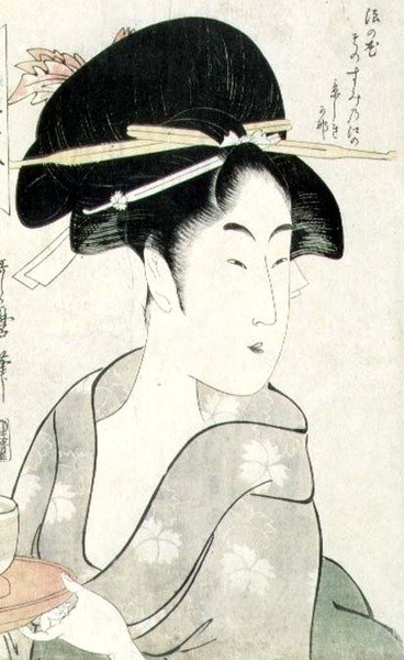 Bust portrait of a woman holding a tea-cup, from the series 